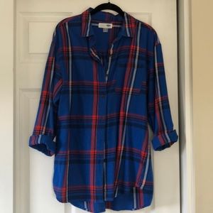 Blue Flannel Top